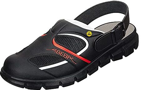 Abeba misura 101,60 cm (40") dinamici ESD-Scarpe da lavoro per zoccolo, colore: nero/rosso