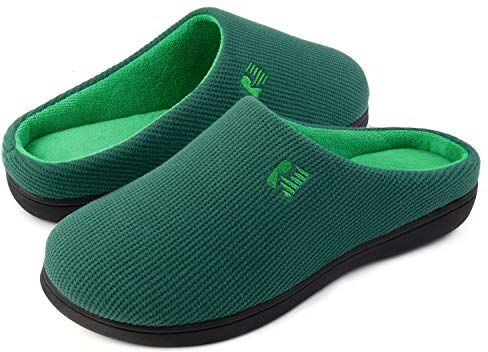 RockDove Bicolore Pantofola da Uomo in Memory Foam, 40/41 EU, Verde Foresta