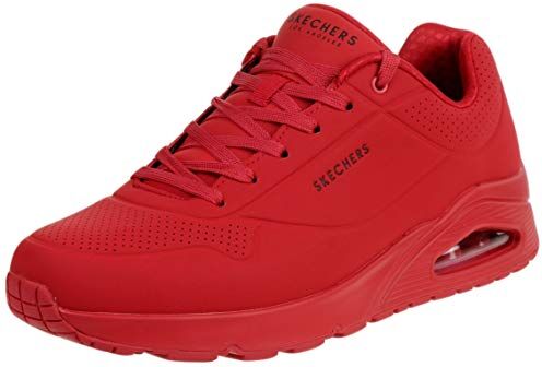 Skechers Uno Stand On Air, Sneaker Uomo, Red Durabuck Mesh, 43 EU