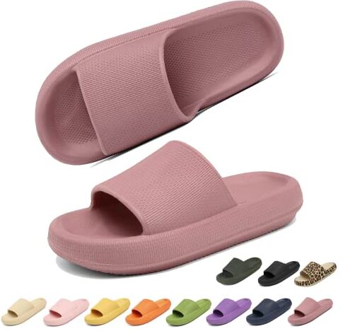 Geweo Ciabatte Nuvola Donna Uomo Estive Comode Pantofole da Casa Eva Cuscino Super Morbide Ciabatte Piscina e Doccia Antiscivolo Slippers Asciugatura Rapida Sandali da Mare Unisex Malva 44/45EU