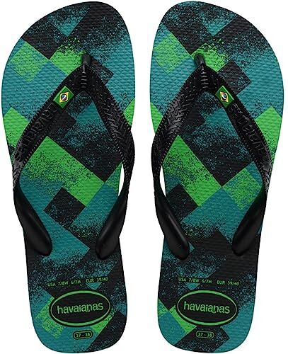 Havaianas Brasil Fresh, Infradito Unisex Adulto, Multicolore (Black/Black/Leaf Green), 41/42 EU