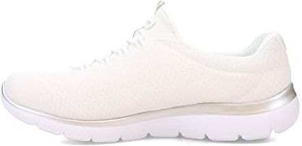 Skechers Summits, Scarpe da Ginnastica Donna, Bianco White Mesh Silver Trim, 38 EU