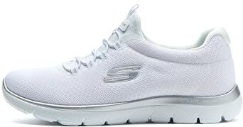 Skechers Summits, Scarpe da Ginnastica Donna, Bianco White Silver, 42 EU