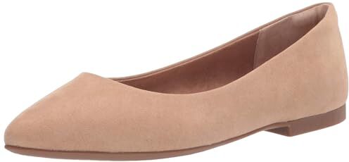 Amazon Essentials Ballerine a Punta Donna, Beige Micro Scamosciato, 39.5 EU