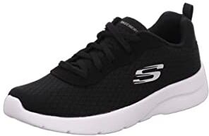 Skechers Dynamight 2.0-eye To Eye, Sneaker Donna, Black Mesh Durabuck White Trim, 37 EU