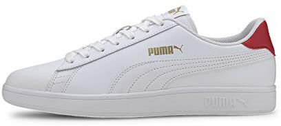 Puma Unisex Smash V2 L Scarpe da ginnastica,  White High Risk Red  Team Gold, 44 EU