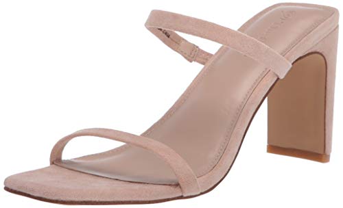 The Drop Avery-Sandali con Tacco Alto a Due Cinturini Heeled-Sandals da Donna, Naturale, 37 EU