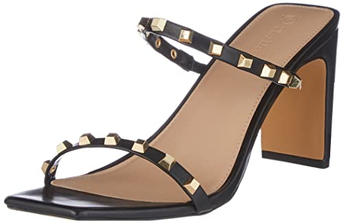 The Drop Avery Sandali Con Tacco Alto A Due Cinturini da Donna, Black Studded, 37 EU