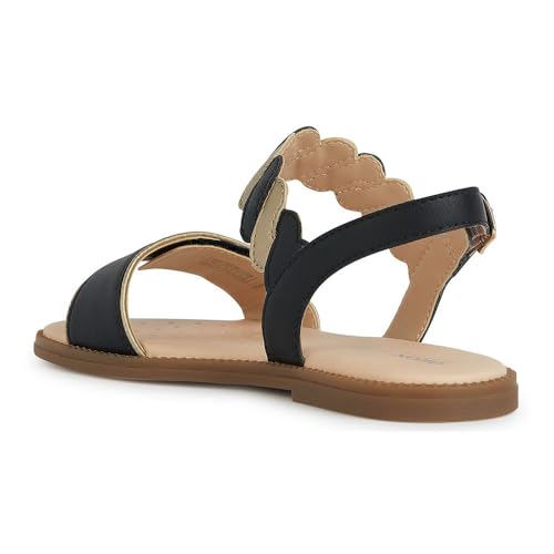 Geox J Sandal Karly Girl, Black Platinum, 39 EU