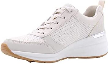 Skechers Billion Subtle Spots, Scarpe da ginnastica basse Donna, Off White Dura Leather White Leopard Trim, 35 EU