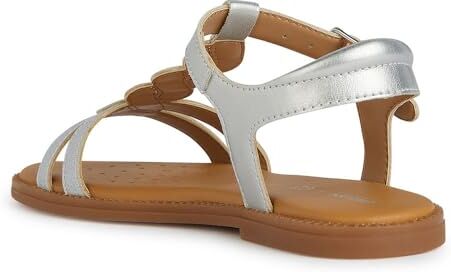 Geox J Sandal Karly Girl, Argento 1, 36 EU