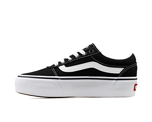 Vans Ward Platform, Sneaker, Donna, (Canvas) Black/White, 38.5 EU