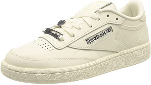 Reebok Club C 85, Scarpe da Ginnastica Donna, Bianco Chalk Chalk Noble Grey Met, 37.5 EU