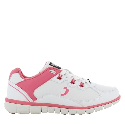 Oxypas Oxysport '' Slip-resistant, Antistatic Leather Nursing Trainers, White/Fuchsia (Fuchsia), 6.5 UK (40 EU)