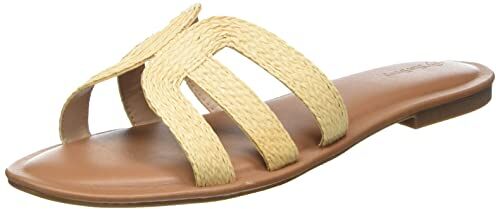 The Drop Monika Flat H-band Slide Sandal Donna, Beige, 38