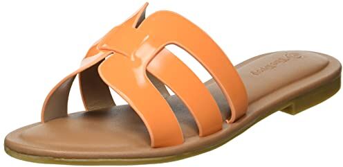 The Drop Monika Flat H-band Slide Sandal Donna, Arancia, 38.5