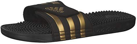 Adidas Adissage Slides, Ciabattine Unisex Adulto, Core Black Gold Met Core Black, 44 2/3 EU