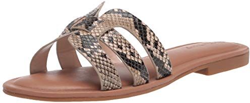 The Drop Monika Flat H-band Slide Sandal Donna, Beige, 40.5