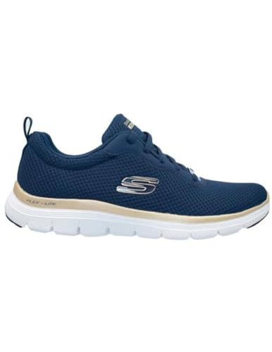 Skechers , , Sneaker da donna Flex Appeal 4.0, Nvgd navy e oro, 42