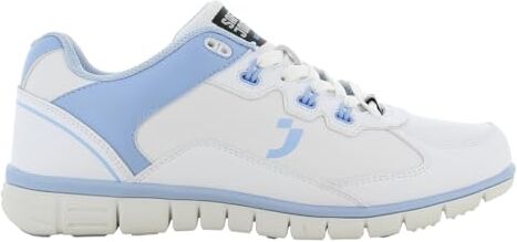 Oxypas Oxysport '' Slip-resistant, Antistatic Leather Nursing Trainers, White/Blue (Light Blue), 5 UK (38 EU)