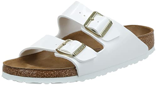 Birkenstock Arizona Birko-Flor, Ciabatte Donna, Bianco (Vernis Blanc), 42