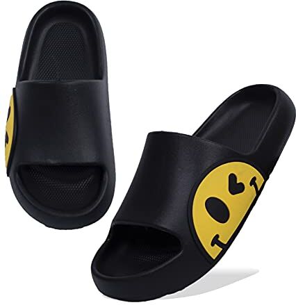 Waysoland Ciabatte donna uomo estive da Spiaggia Sandali,Ciabatte Morbide per bambini bagno,Doccia,pantofole antiscivolo infradito per interni ed esterni(nero,37/38 EU)