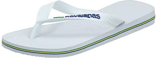 Havaianas Brasil Logo, Infradito Unisex-Adulto, Bianco, 45/46 EU