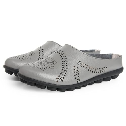 saVgu Owlkay Scarpe da Donna, Comode Pantofole Sabot da Donna, Owlkay Pantofole Casual All-Match, Sandali Bassi Comodi Mocassini da Donna Slip-On Mocassino (Color : Gray, Size : 9)