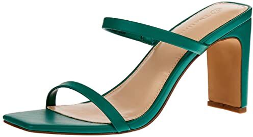 The Drop Avery Sandali Con Tacco Alto A Due Cinturini da Donna, Verde ultramarino, 37.5 EU