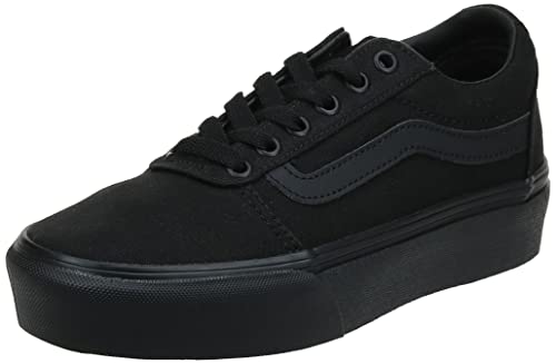 Vans Ward Platform, Sneaker, Donna, (Canvas) Black/Black, 40.5 EU