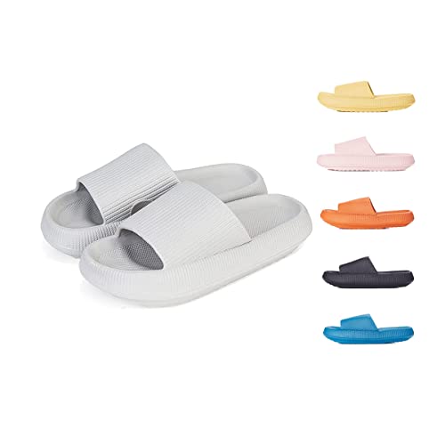 Chagoo Cosi Slides Original, Cozislides Pantofole da casa super morbide originali, Ciabatte da doccia ad asciugatura rapida Cloud Slides unisex (38/39 EU, Gray)