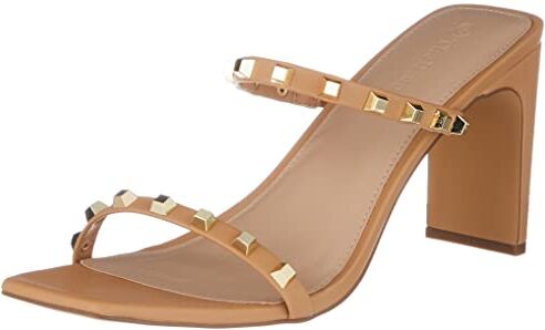 The Drop Avery Sandali Con Tacco Alto A Due Cinturini da Donna, Doe Tan Studded, 37 EU