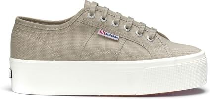 Superga 2790 Platform Lady Shoes Zeppa Donna Grey Colomba-F Avorio