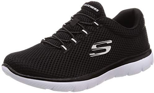 Skechers Summits, Scarpe da Ginnastica Donna, Nero E Bianco, 38.5 EU