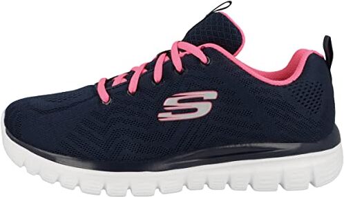 Skechers Graceful Get Connected Scarpe da ginnastica da donna, (Blu navy, rosa acceso.), 38.5 EU