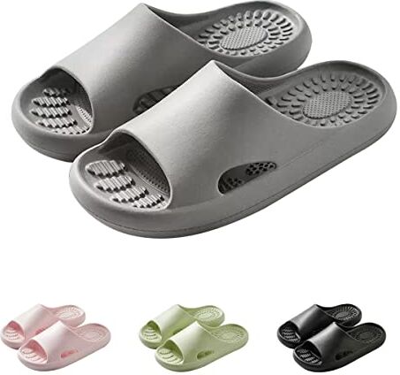 YCKEGEW Sandali Da Massaggio Pantofole Da Donna Massaggio Agopressione Pantofole Uomo Terapia Che Promuove Il Sangue Pantofole Da Casa Per Bagno Doccia Pantofole Per Ospiti (Color : Grey, Size : 42-43 EU)