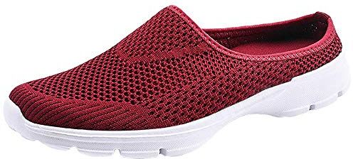 Sisttke Zoccoli e Sabot Donna Uomo Leggero Comode Traspiranti Pantofole da Casa Scarpe da Mare Estate Antiscivolo Casual Ciabatte all'aperto,Rosso-HH，42 EU