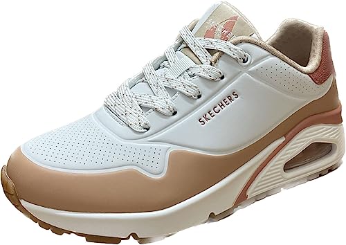 Skechers Wtan, Sneaker Donna, Bianco Durabuck Coral Tpu Tan Trim, 41 EU