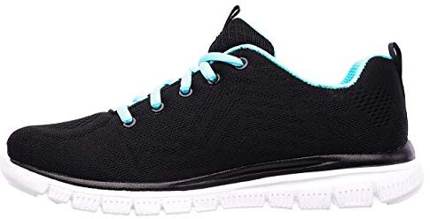 Skechers Graceful Get Connected, Sneaker Donna, Nero Black Mesh Turquoise Trim, 38 EU