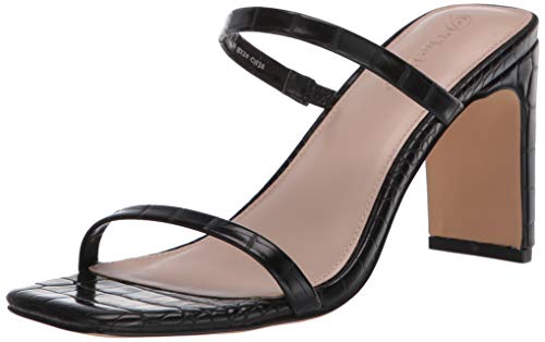 The Drop Avery-Sandali con Tacco Alto a Due Cinturini Heeled-Sandals da Donna, Nero, 37 EU