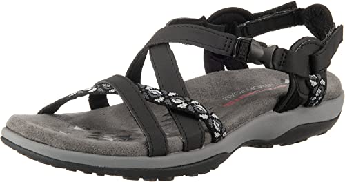 Skechers Reggae Slim Vacay, Sandali Donna, Black Dark Blk, 36 EU