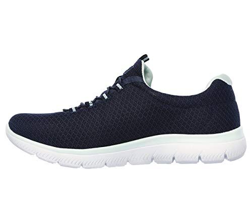 Skechers Summits, Scarpe da Ginnastica Donna, Blu Navy Mesh Aqua Trim, 37.5 EU