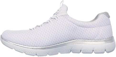 Skechers Summits, Scarpe da Ginnastica Donna, Bianco White Mesh Silver Trim, 39.5 EU