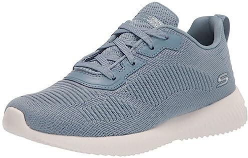 Skechers Bobs Squad Tough Talk, Scarpe da Ginnastica Donna, Lt Blue Engineered Knit, 35 EU