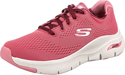 Skechers Arch Fit Big Appeal, Scarpe da Ginnastica Donna, Rosa Rose Mesh Burgundy Trim, 37.5 EU