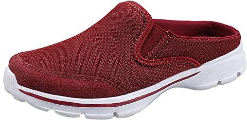 Sisttke Zoccoli e Sabot Donna Uomo Leggero Comode Traspiranti Pantofole da Casa Scarpe da Mare Estate Antiscivolo Casual Ciabatte all'aperto,Rosso-GG,38 EU