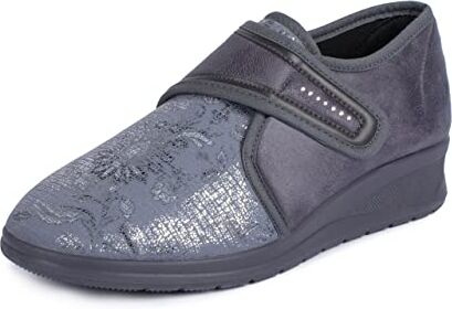 Aerosoft Ladies Velcro Low Shoe Stretch 19 Larghezza G-H Plantare Intercambiabile Antiscivolo (41, Grigio)