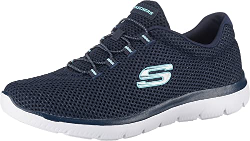 Skechers Summits, Scarpe da Ginnastica Donna, Blu Navy Mesh White Trim, 40 EU