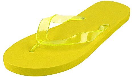 eBuyGB Infradito Unisex per Adulti Sandali Estivi in Schiuma Luminosa per Spiaggia, Vacanze, Piscina, Giallo, 7/8 UK