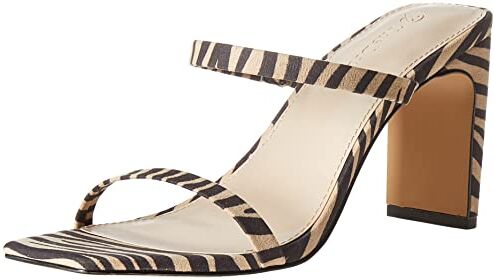 The Drop Avery Square Toe Two Strap High Heeled Sandal da Donna, Zebra, 38